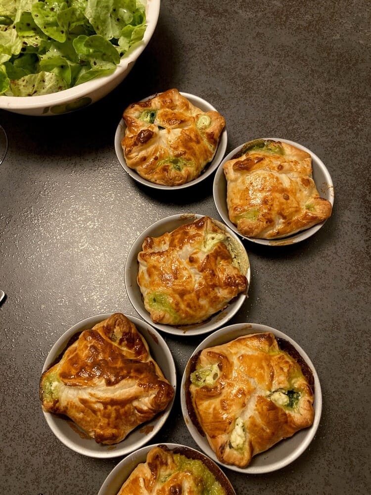 Feuilletes chevre epinards