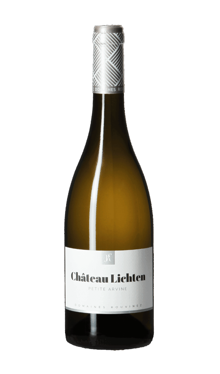 Flasche Weißwein Château Lichten Petite Arvine von Domaines Rouvinez auf weißem Hintergrund
