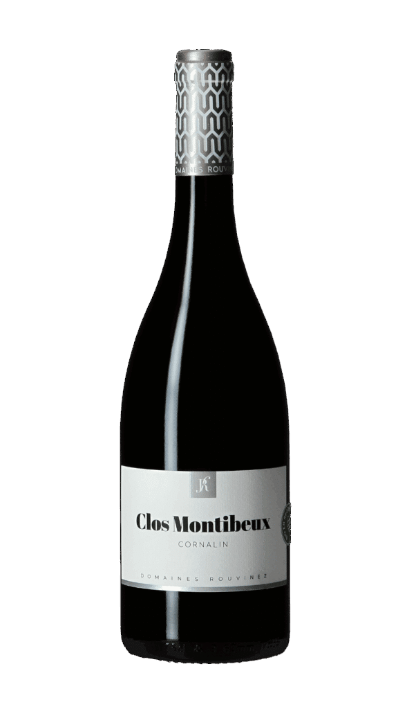 Bouteille de vin rouge Clos de Montibeux Cornalin des Domaines Rouvinez avec capsule argentée ajourée