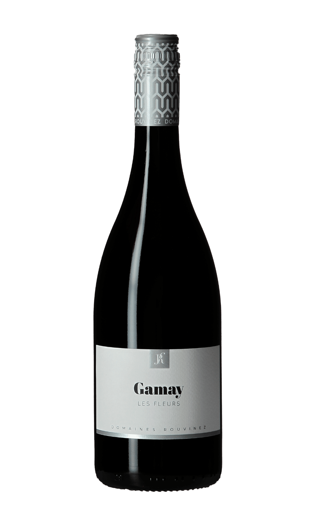Bouteille de Gamay Les Fleurs de Domaines Rouvinez sur fond blanc